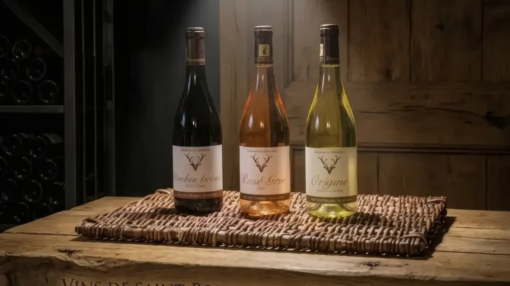 Sélection de vins de Saint Pourçain, rouge, rosé et blanc, proposée à la carte du restaurant Pavillon la Futaie à Braize.